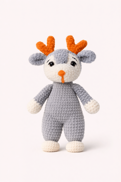 Geyik Amigurumi Uyku Arkadaşı | Organik Bebek Oyuncağı