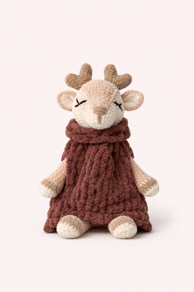 Geyik Amigurumi Uyku Arkadaşı Organik Bebek Oyuncağı