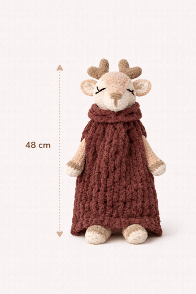 Geyik Amigurumi Uyku Arkadaşı Organik Bebek Oyuncağı
