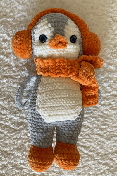 Penguen Amigurumi Uyku Arkadaşı | Organik Bebek Oyuncağı