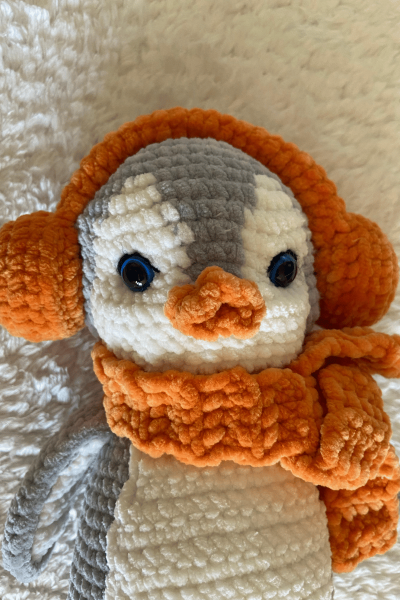 Penguen Amigurumi Uyku Arkadaşı | Organik Bebek Oyuncağı