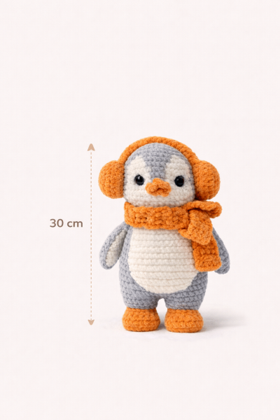 Penguen Amigurumi Uyku Arkadaşı | Organik Bebek Oyuncağı