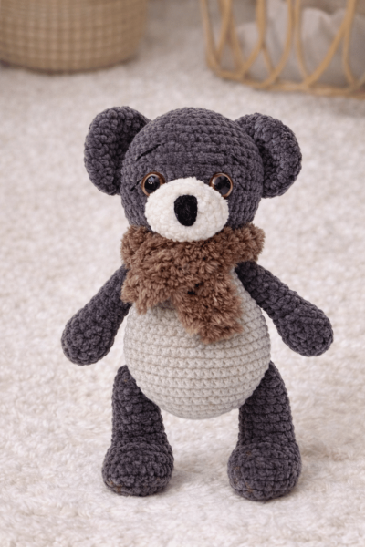 Ayıcık Amigurumi Uyku Arkadaşı | Organik Bebek Oyuncağı