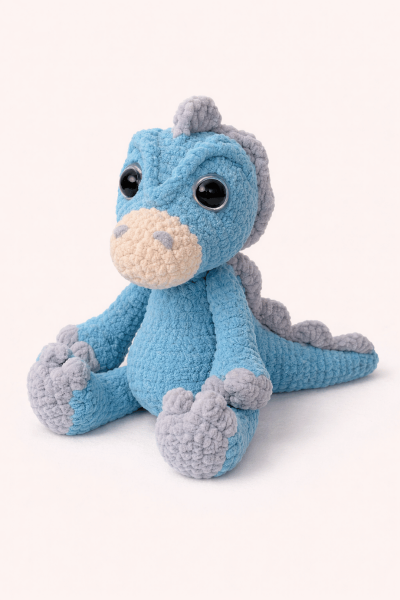 Dinozor Amigurumi Uyku Arkadaşı | Organik Bebek Oyuncağı