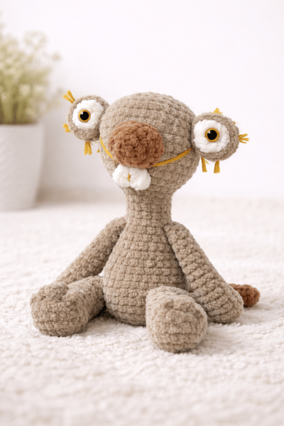 Sloth Amigurumi Uyku Arkadaşı | Organik Bebek Oyuncağı