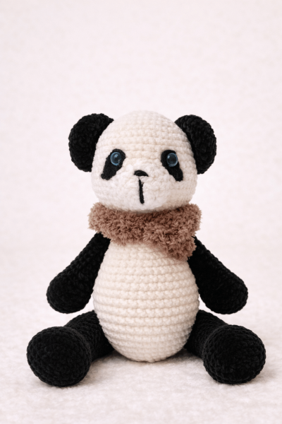 Panda Amigurumi Uyku Arkadaşı | Organik Bebek Oyuncağı