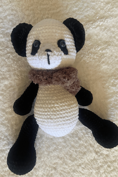 Panda Amigurumi Uyku Arkadaşı | Organik Bebek Oyuncağı