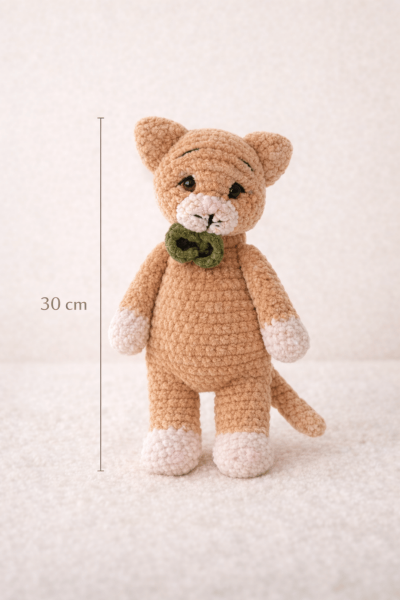 Kedi Amigurumi Uyku Arkadaşı | Organik Bebek Oyuncağı