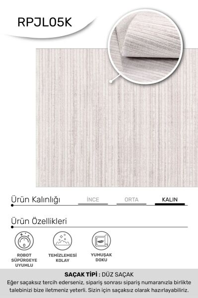 JALURA-Krem- Özel Ölçü-Salon,Oturma Odası, Koridor Halısı-Robot Süpürgeye Uyumlu-Kolay Temizlenebilir-Uygun Fiyat